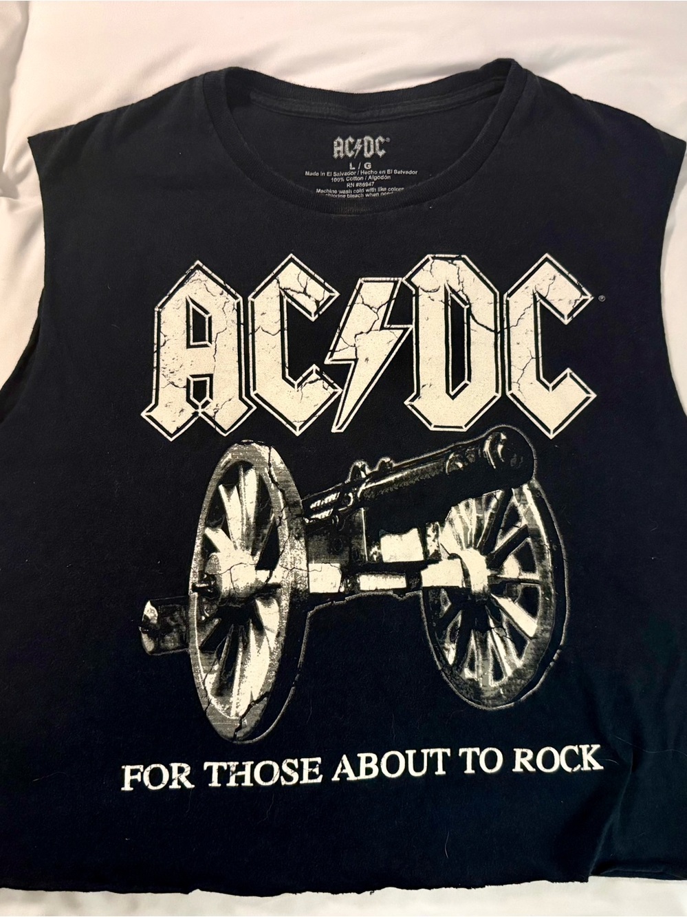AC/DC size large Black 'For Those About to Rock' Graphic cut tee